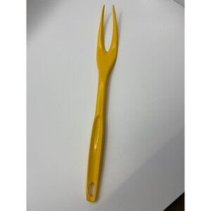 Vintage Foley Yellow Plastic meat Fork 11”